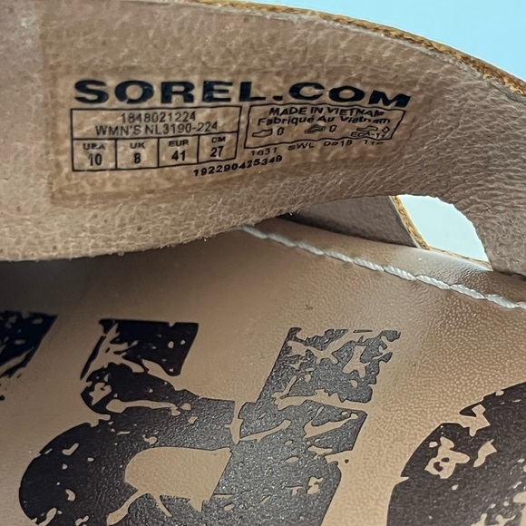 Sorel Ella slide leather sandals 10 camel - Picture 11 of 11